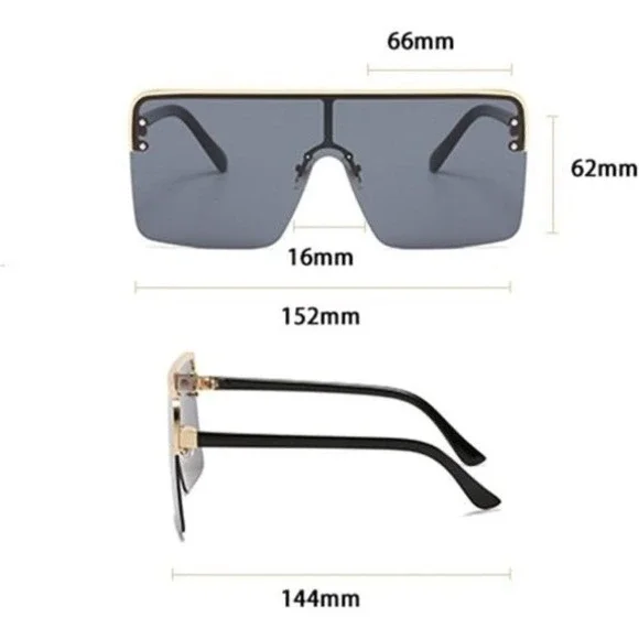 Men Streetwear Shield Flat Top Fashion Shades Designer Sunglasses Rapper Bold - Picture 6 of 12